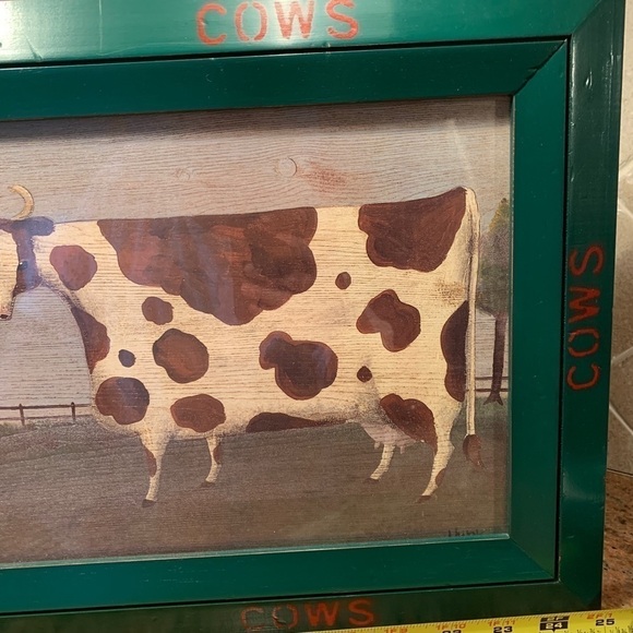 The Uttermost Company || Vintage Wood Framed Art Cow Steer 24” x 12” #8892 - Picture 9 of 13